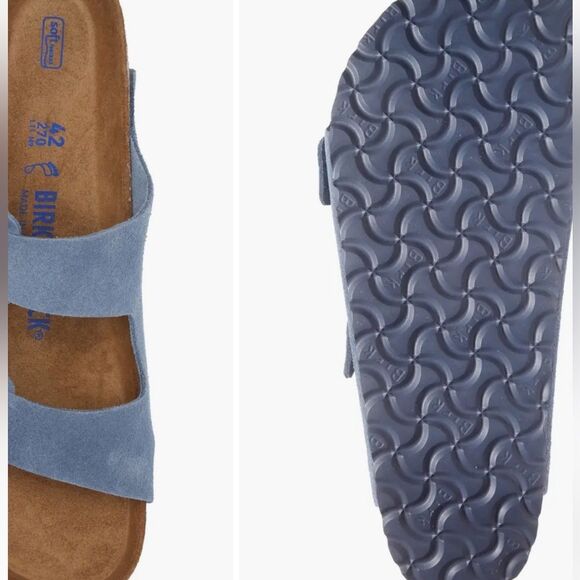 NWT Birkenstock Unisex Arizona soft slide sandals in elemental blue Size 43/10 - Picture 4 of 9